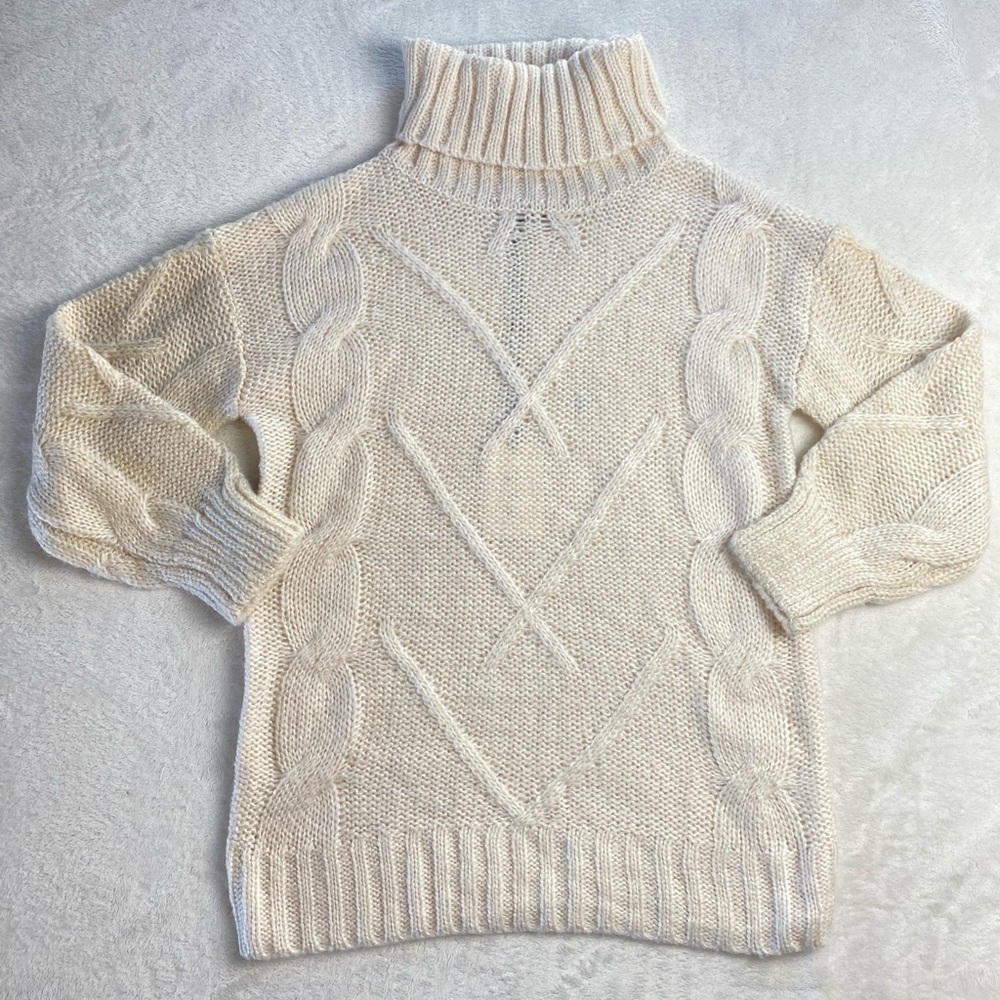 Pink Rose Knit Turtleneck Sweater